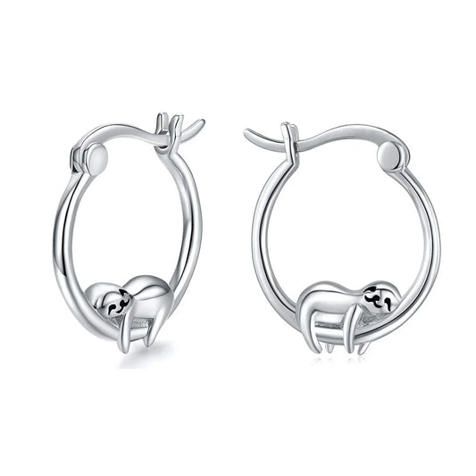 Sleeping Sloth Hoop Earrings product photo
