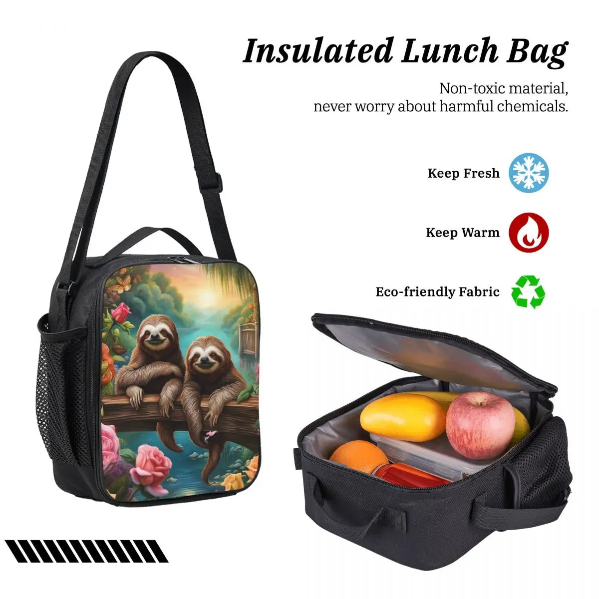 Tranquil Sloth Scene Backpack, Lunch Bag & Pencil Case Set