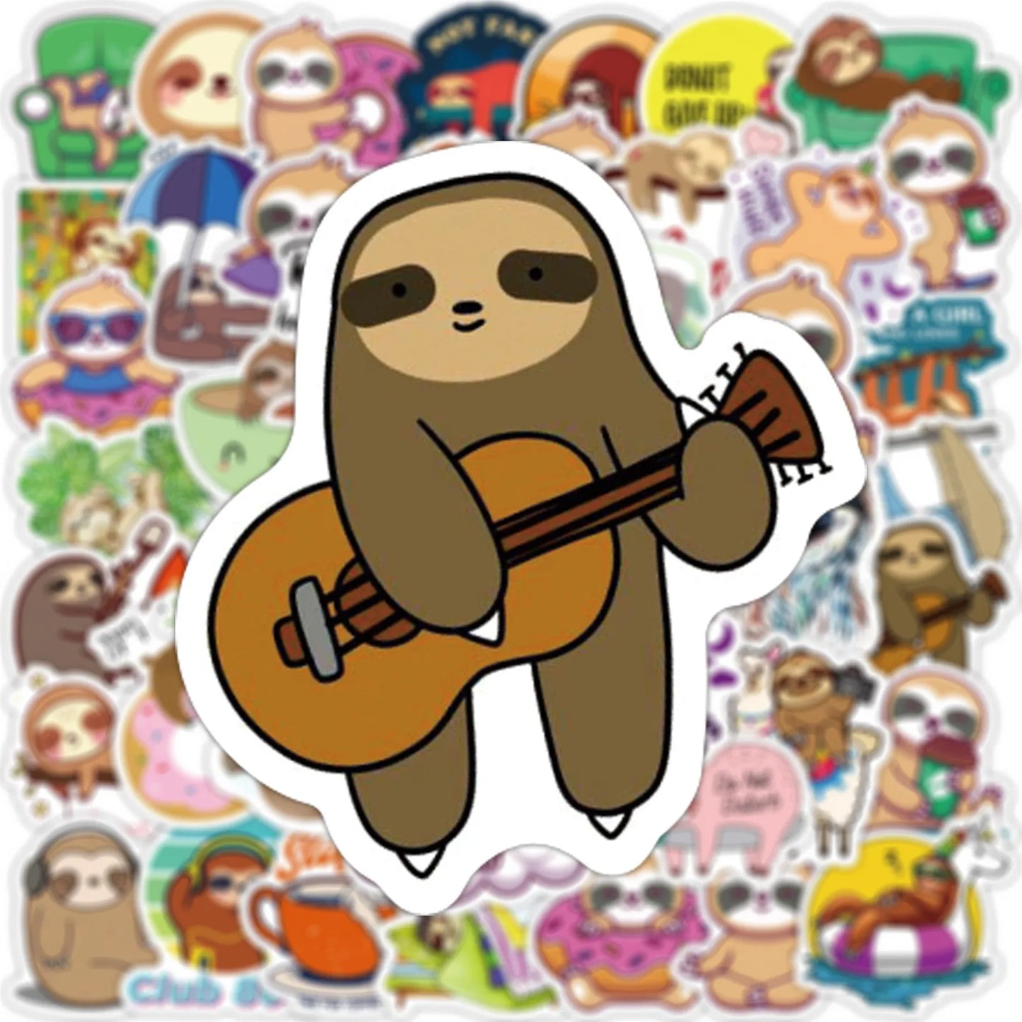 50 piece Cute Sloth Stickers Pack