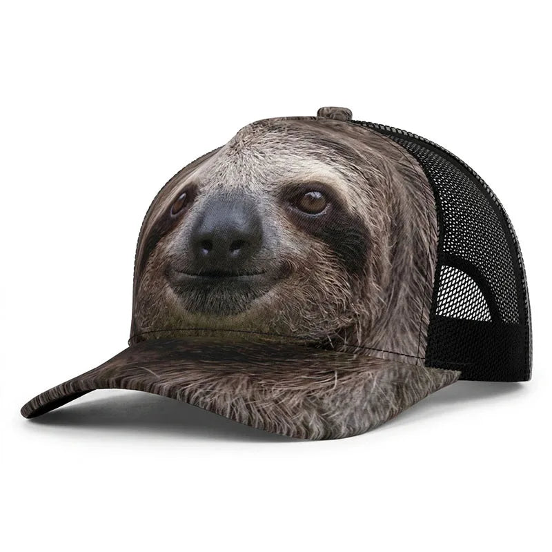 Realistic Sloth Print Baseball Cap