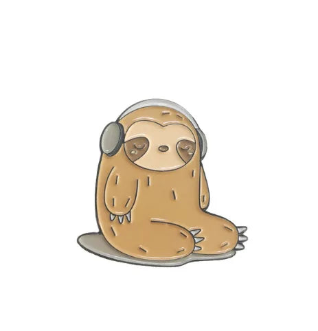 Cartoon Sloth Enamel Pin Badges