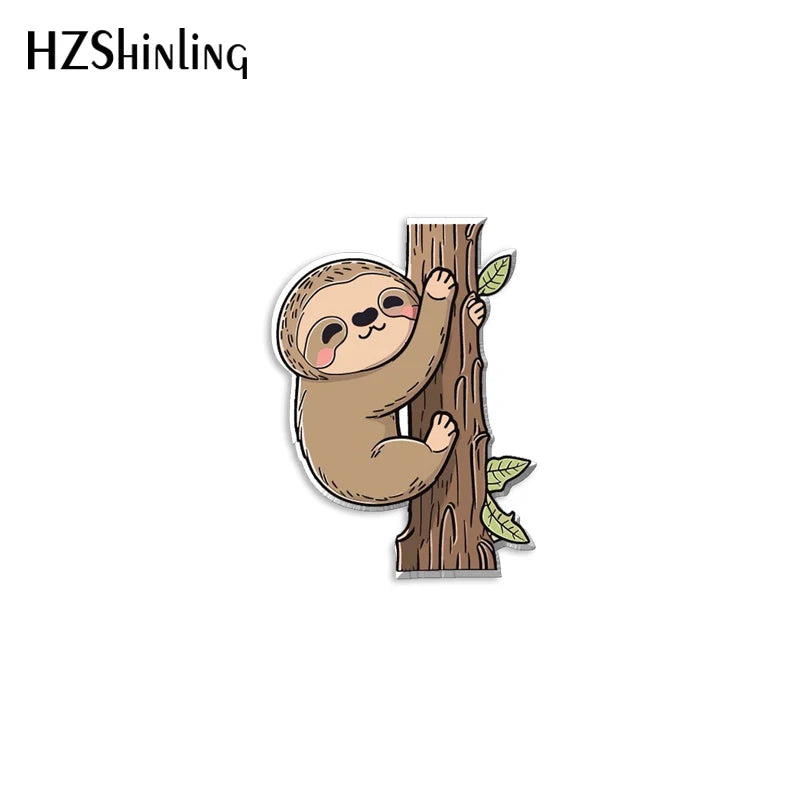 Sloth Acrylic Pin Badge