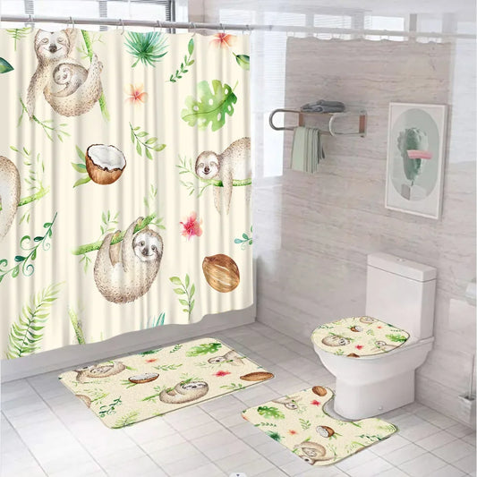 Sloth Shower Curtain Set and Bathroom Sets