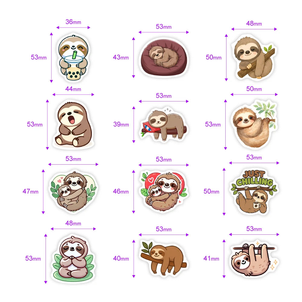 Sloth Waterproof Vinyl Stickers