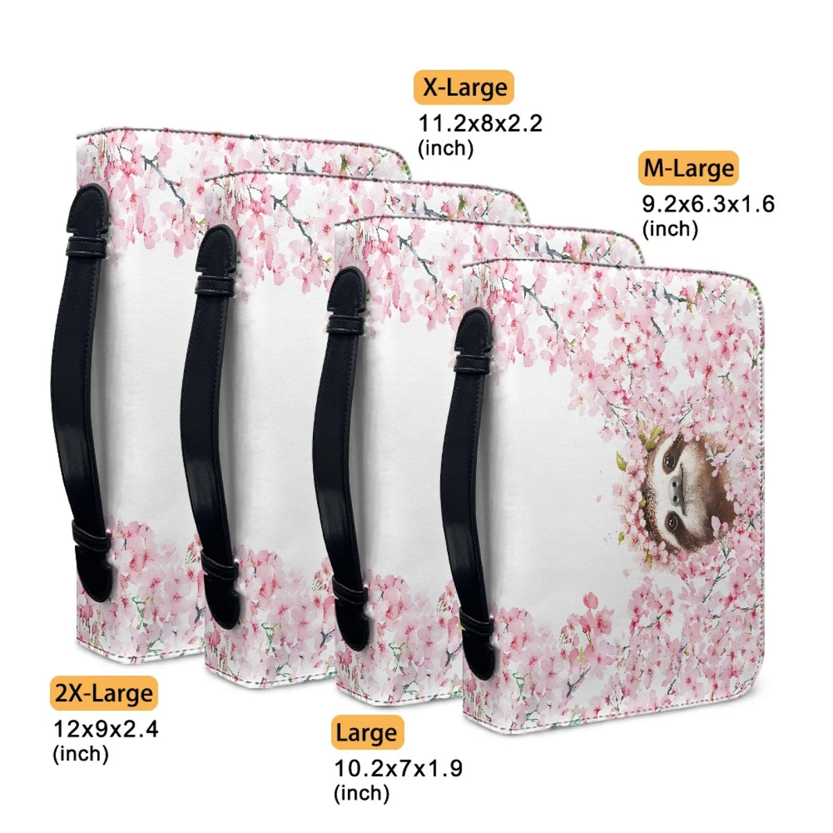Sakura Sloth Pink Leather Protective Bible Cover