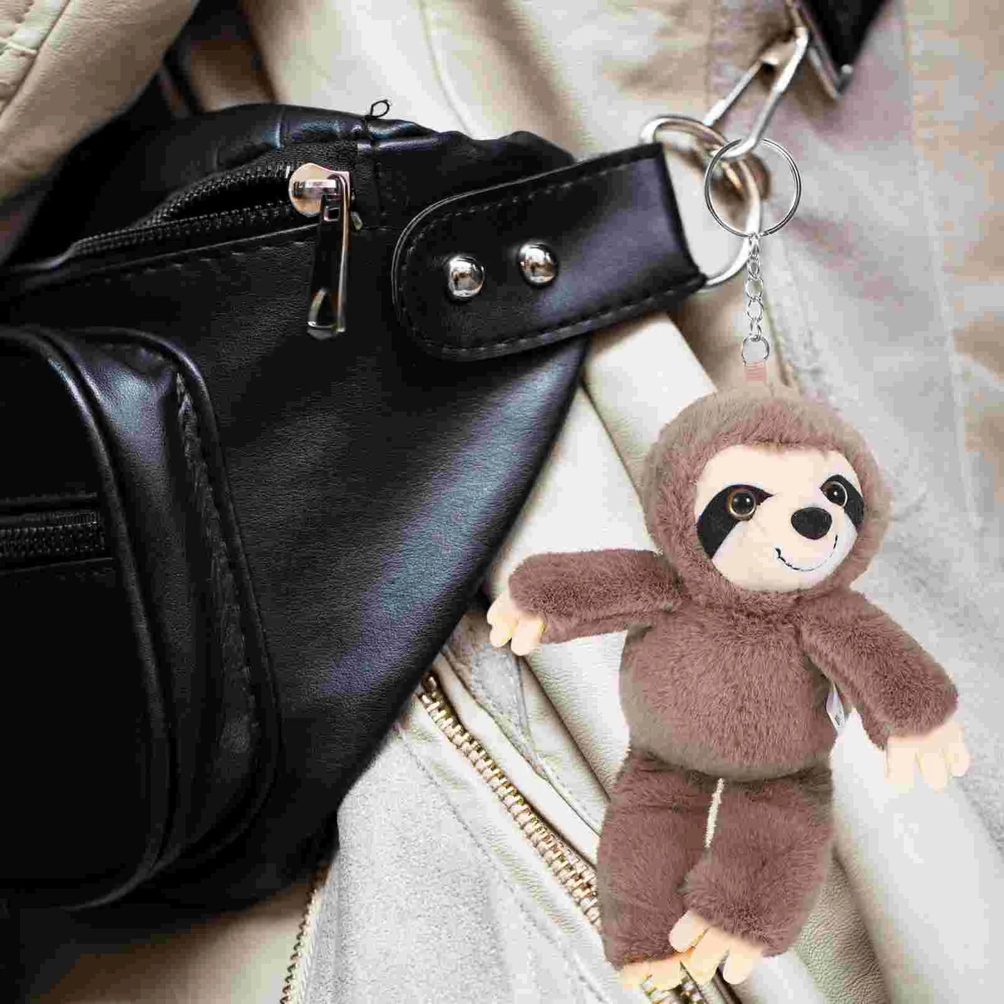 Sloth Keychain Stuffed Plush Keyring