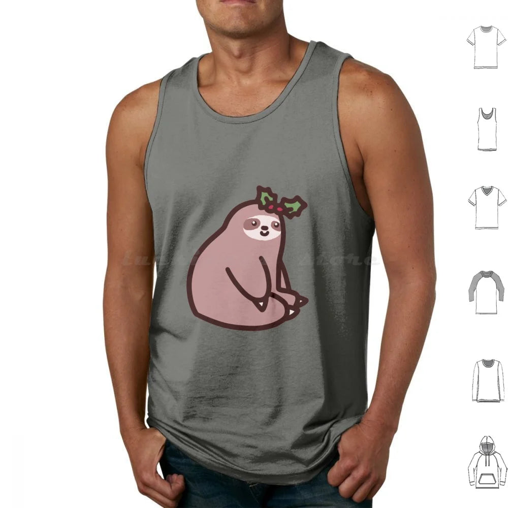 Sloth & Holly Christmas Tank Top