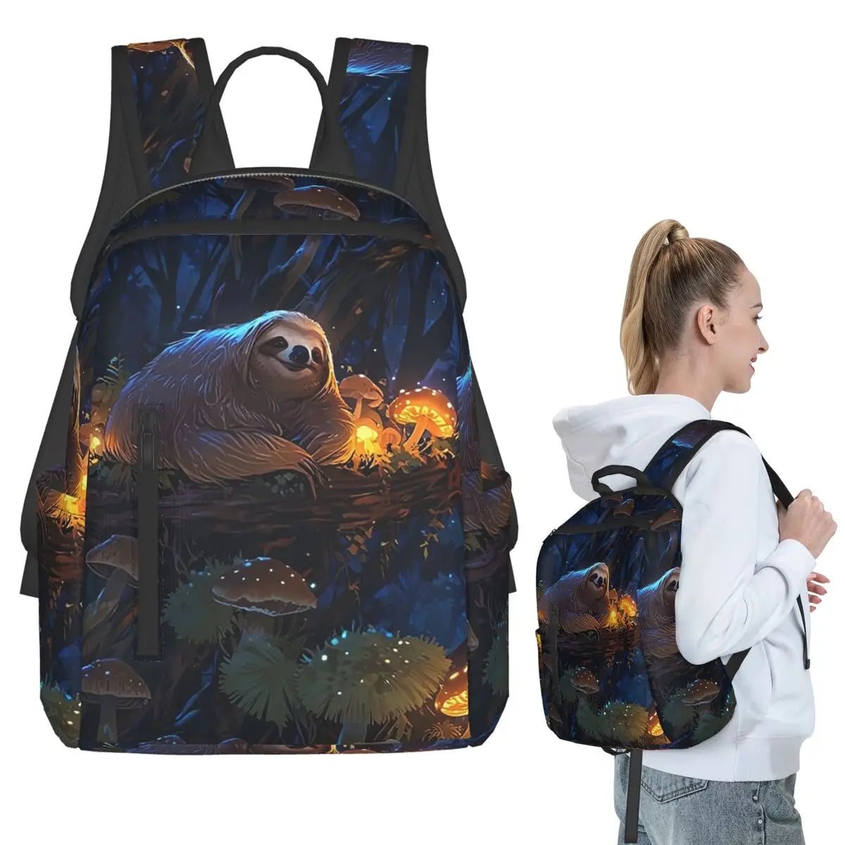 Sloth Drifting In A Woodland Pond Backpack