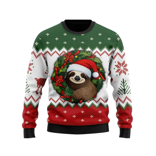 Sloth Wreath Christmas Jumper