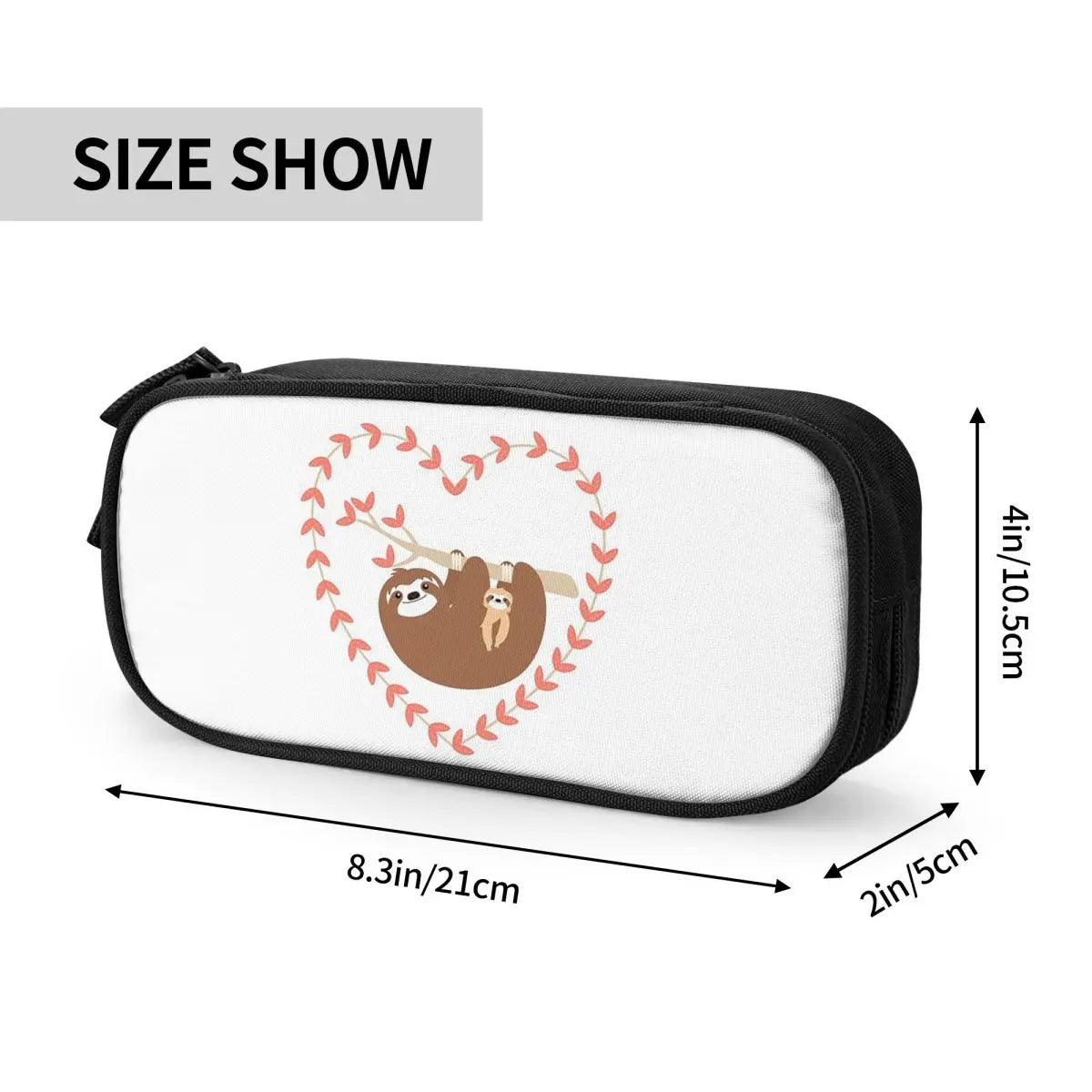 Sloth Love Heart Pencil Case