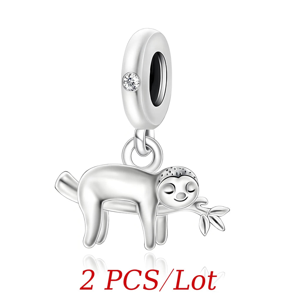 Hanging Sloth Bead Charms
