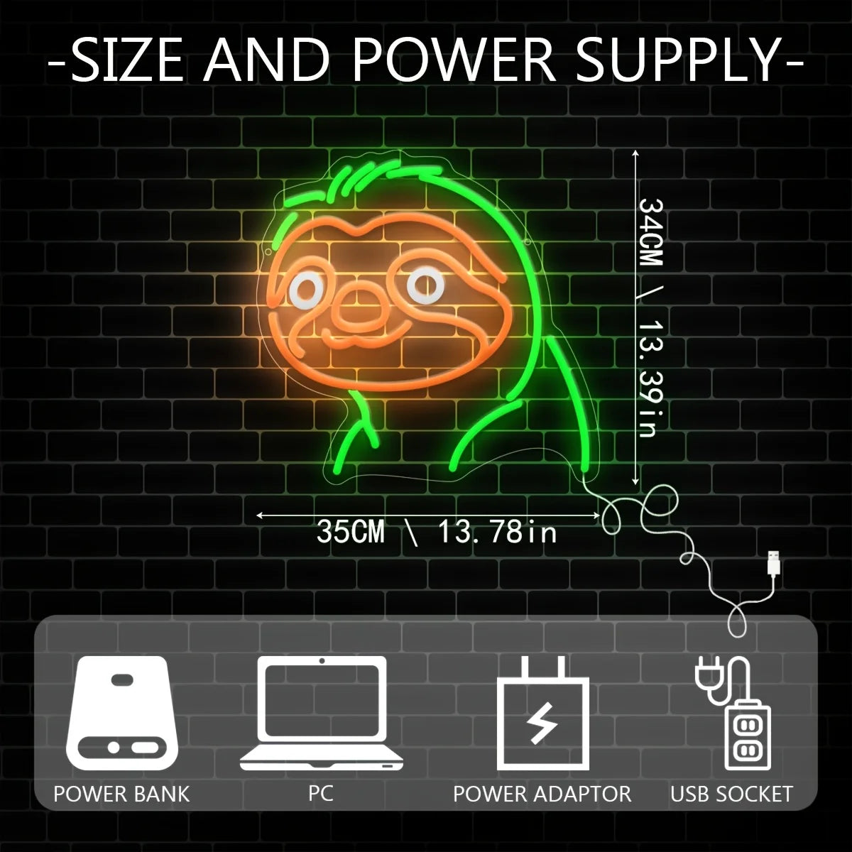 Neon Sloth LED Light