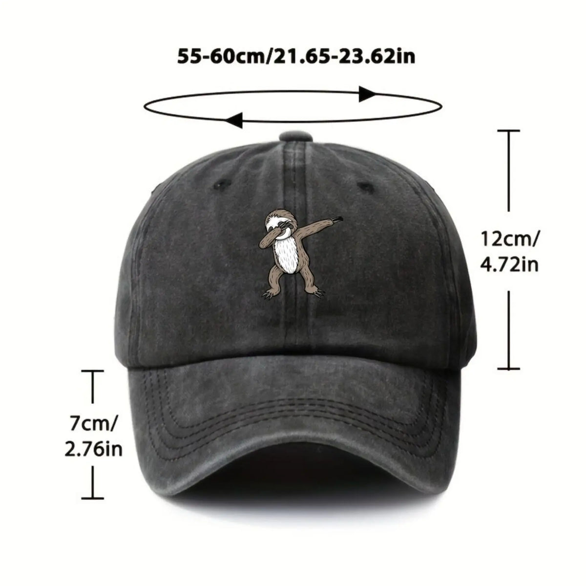 Dabbing Sloth Vintage Washed Baseball Cap product photo 2