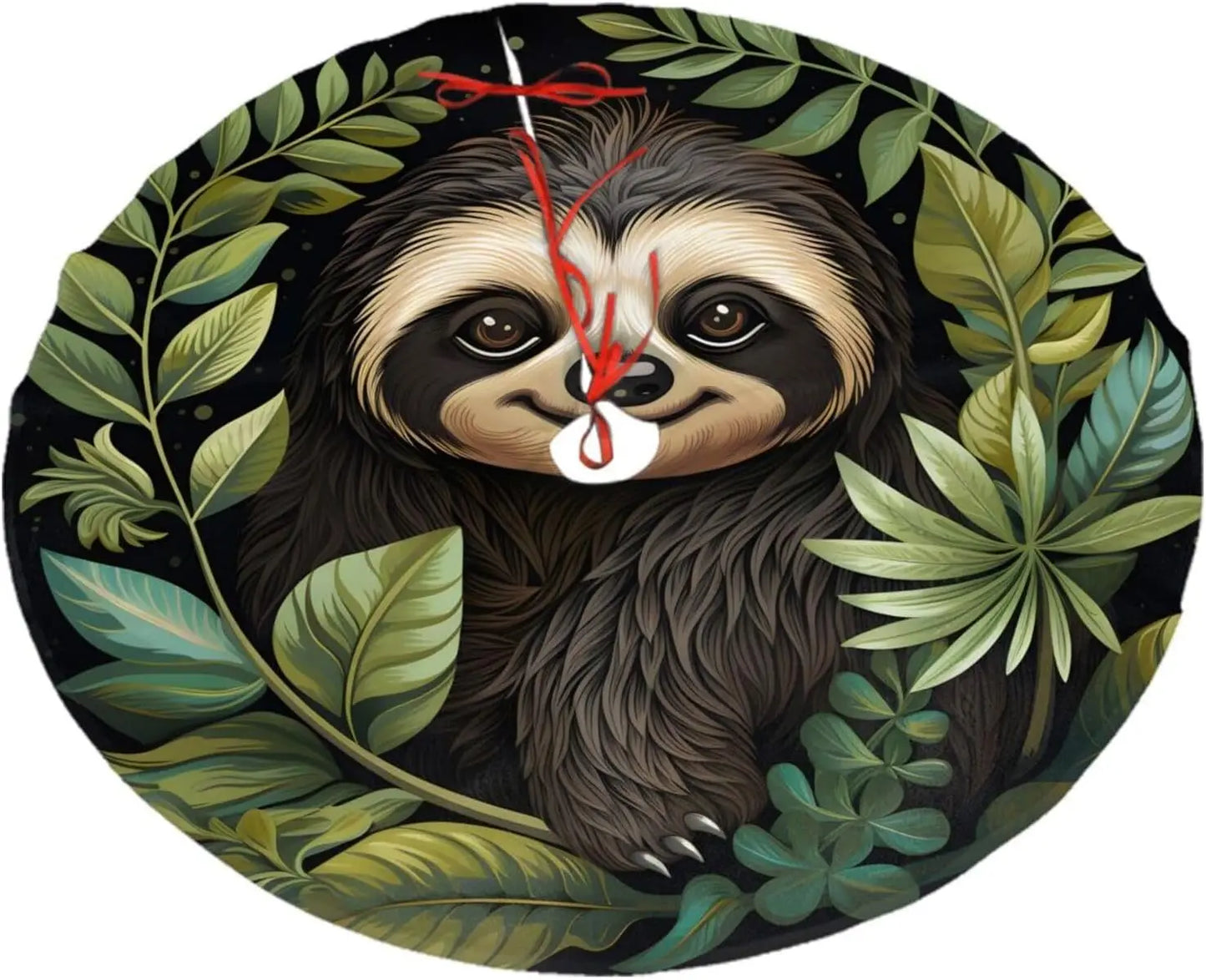 Sloth Leaves Christmas Tree Skirt