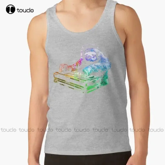 Dj Sloth Vest Top & Long Sleeve T-Shirt