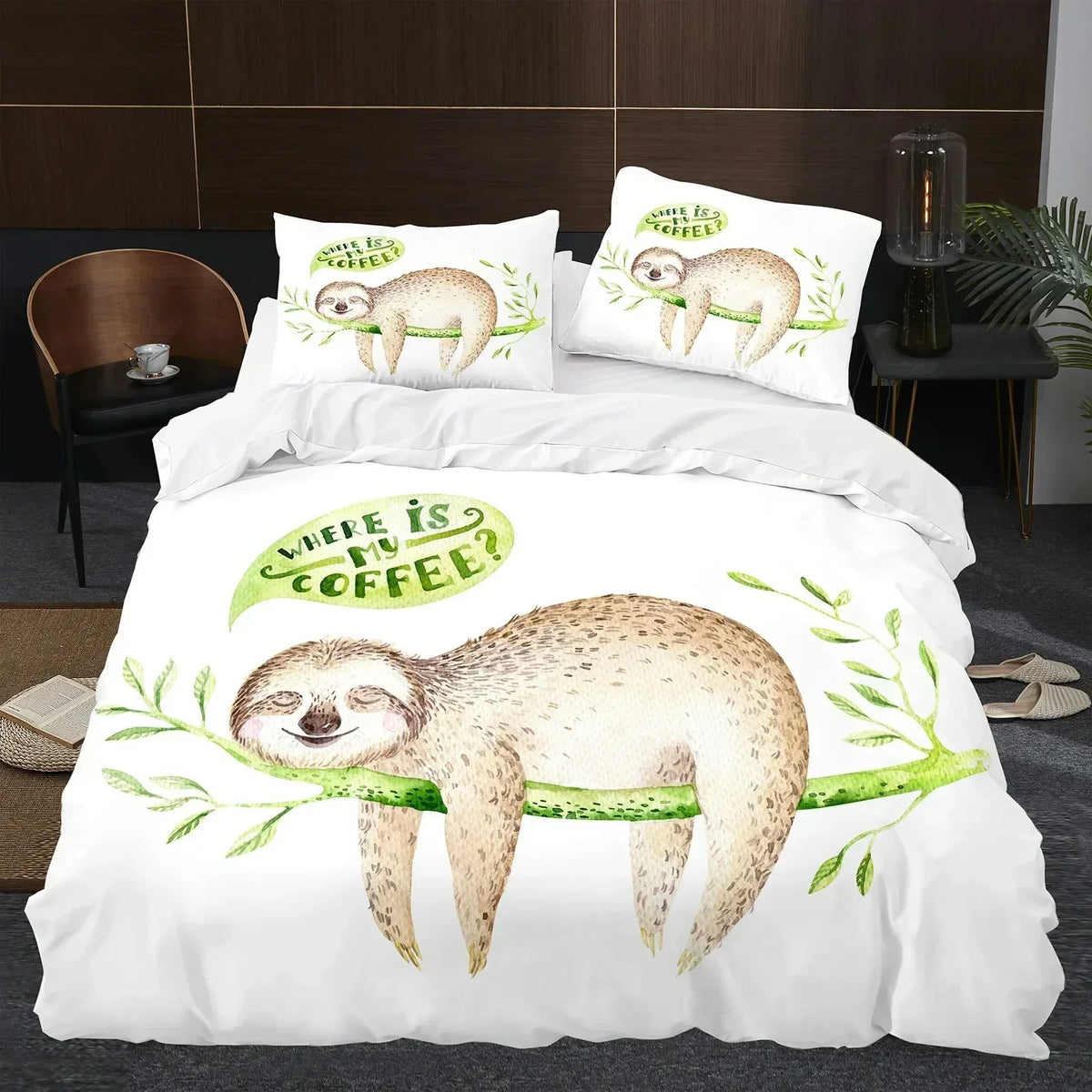 Sloth Where Is My Coffee Bedding