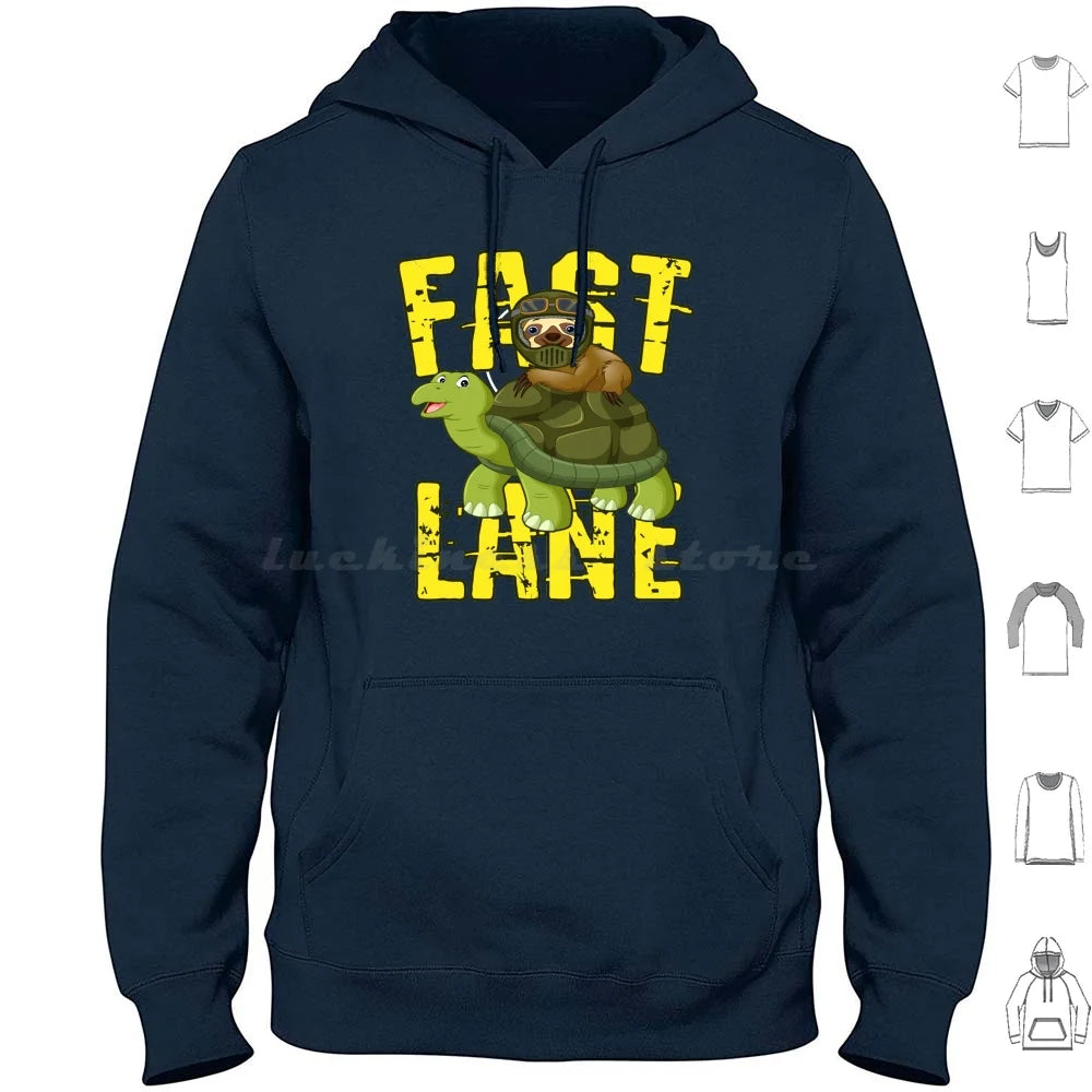 Fast Lane Sloth On Turtle Hoodie