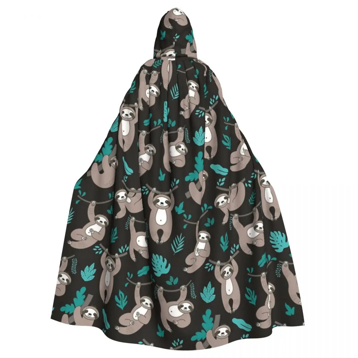 Hanging Sloth Design Long Hooded Cloak