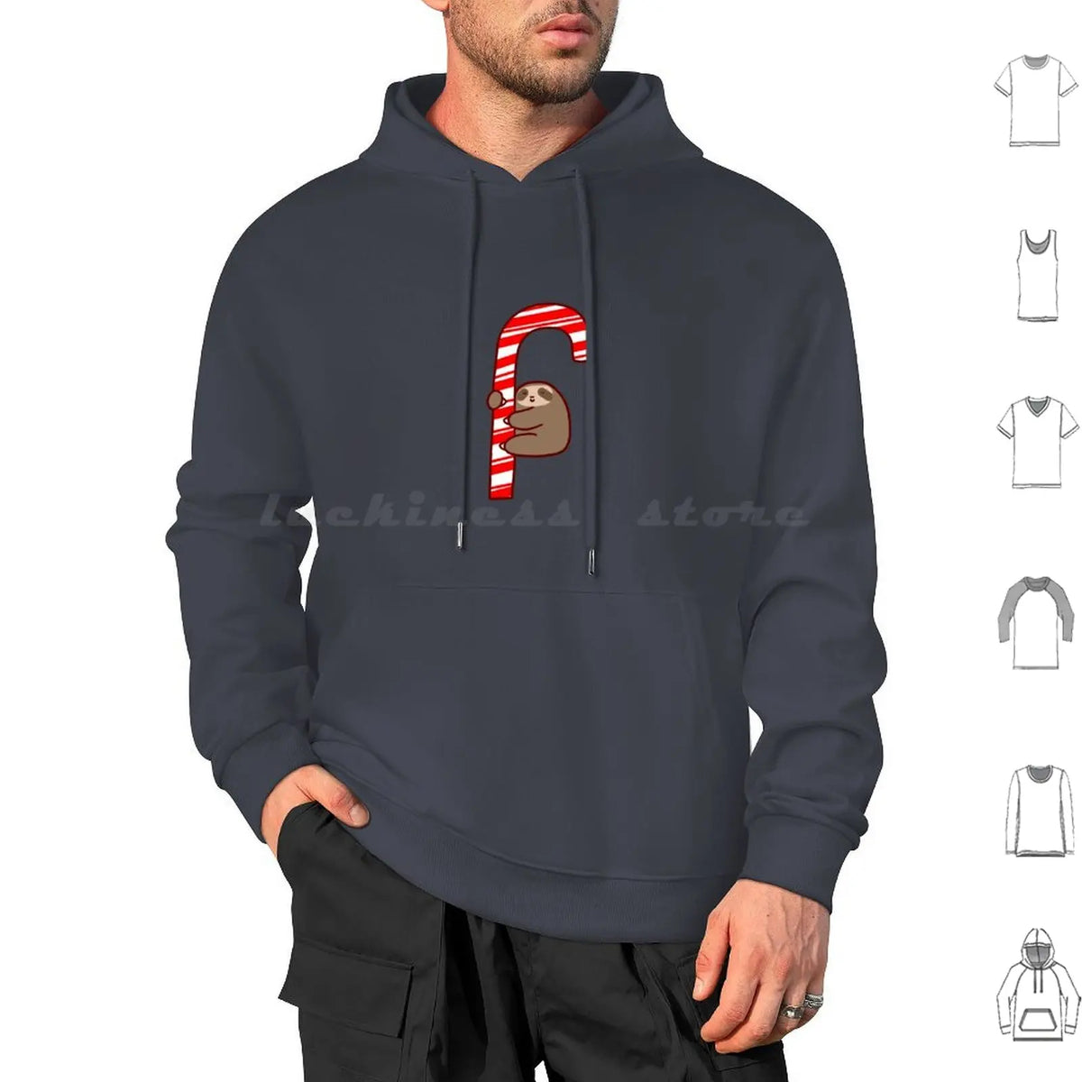 Sloth & Candy Cane Christmas Hoodie