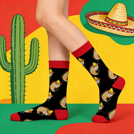Sloth With Sombrero Pattern Socks