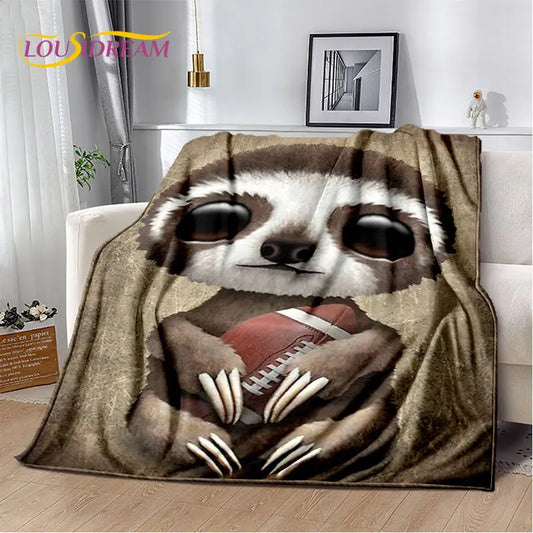 Sloth & Football Blanket product photo