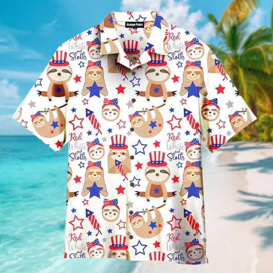Red, White & Blue Sloth Shirt product photo