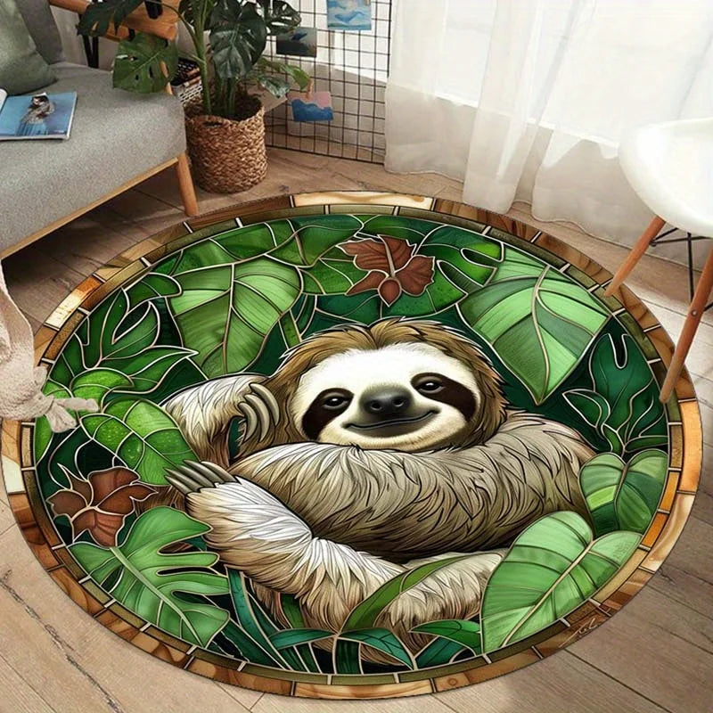 Sloth Nature Theme Round Rug product photo 3