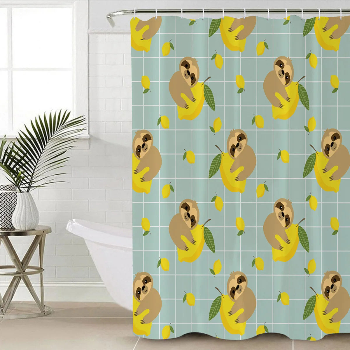 Sloth Lemon Shower Curtain