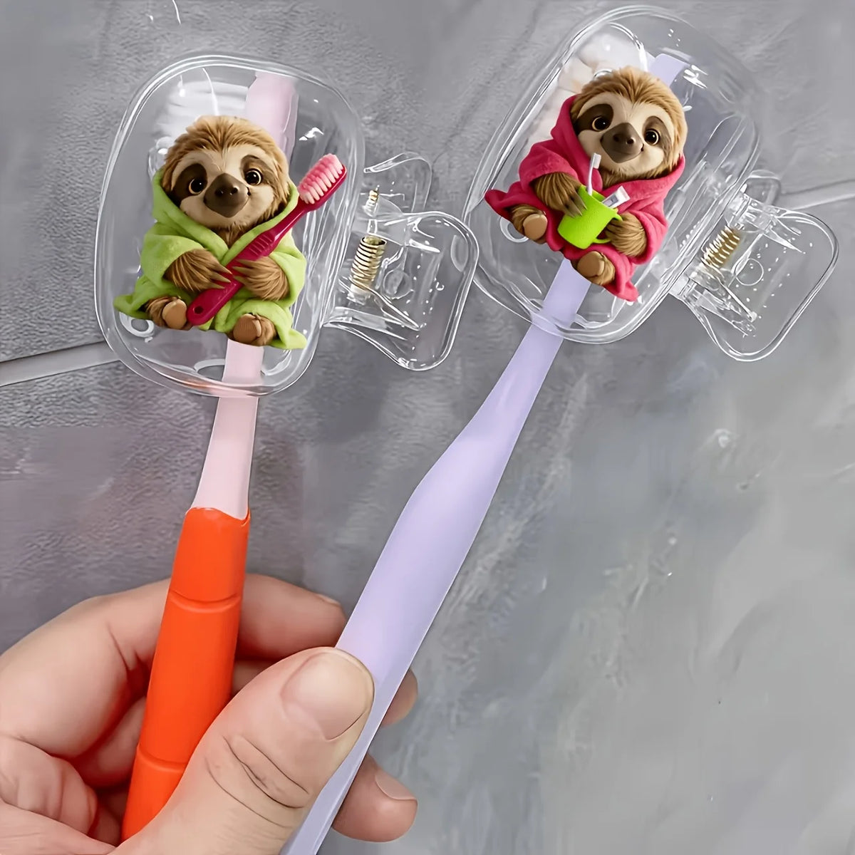 2 Piece Sloth Portable Toothbrush Head Covers