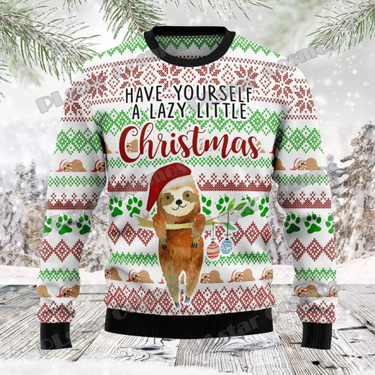 Have Yourself A Lazy Little Christmas Sloth Jumper