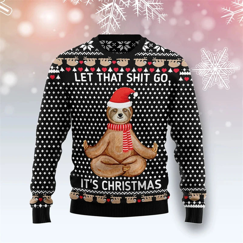 Let That Shit Go Sloth Christmas Jumper