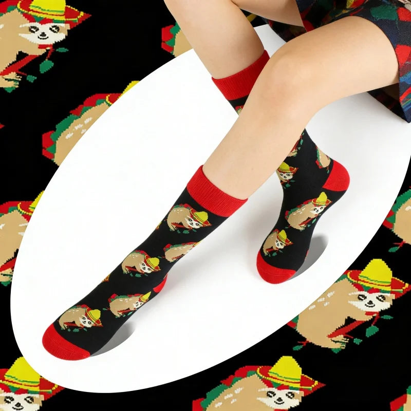 Sloth With Sombrero Pattern Socks product photo 2