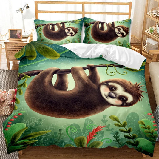 Hanging Sloth Duvet Cover Set