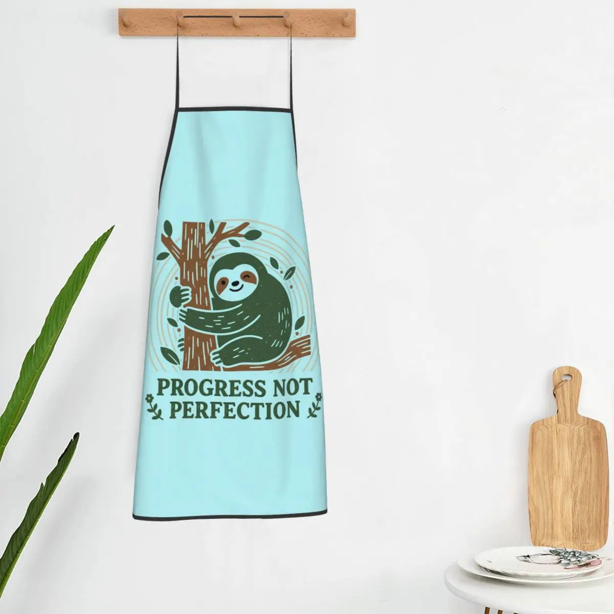 Progress Not Perfection Sloth Apron product photo 2