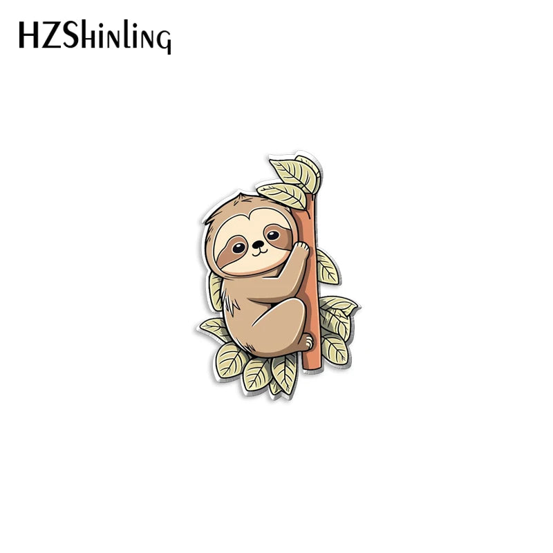 Sloth Acrylic Pin Badge