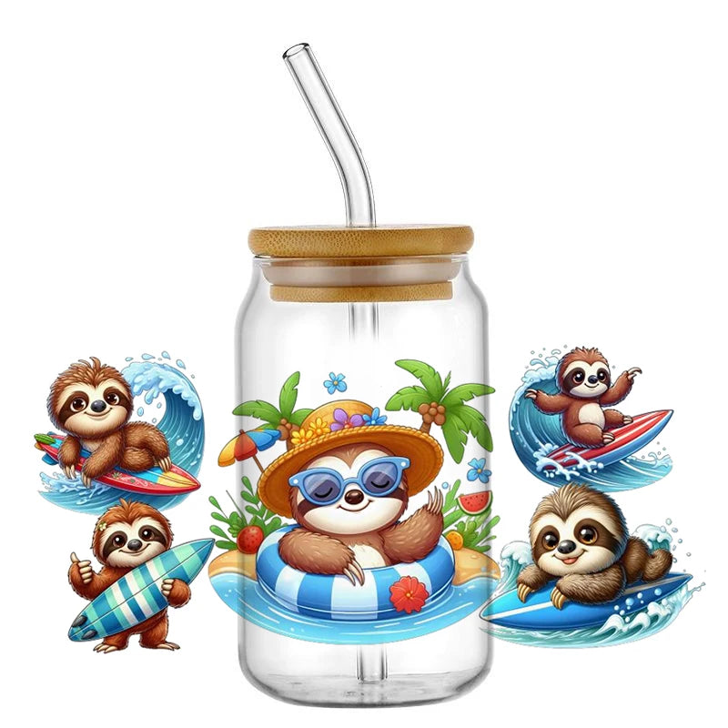 Sloth Decal Easy Peel Rub-On Transfer Sticker