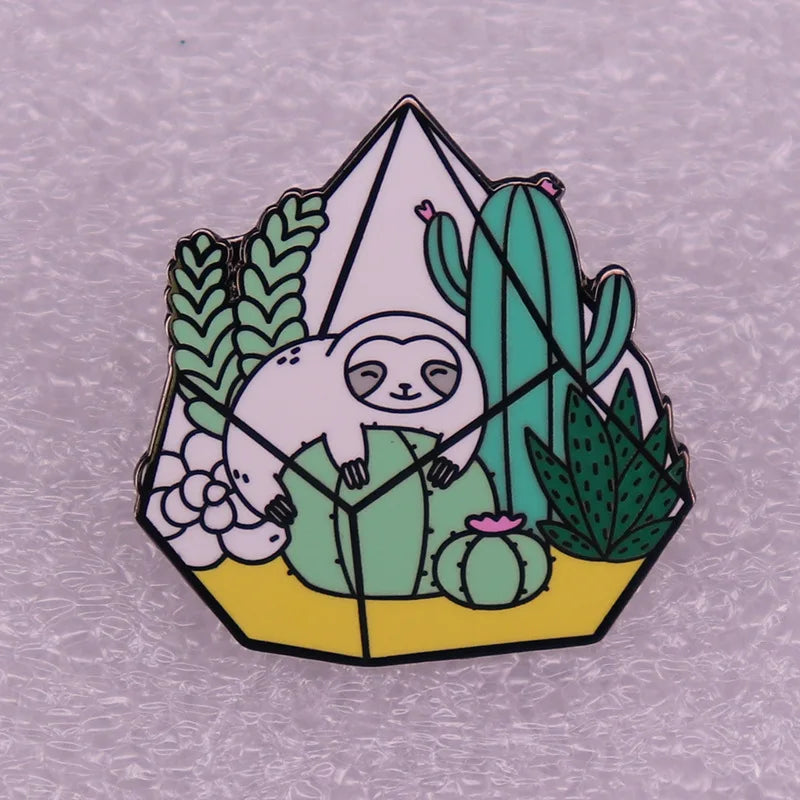 Sloth Enamel Pin Badges