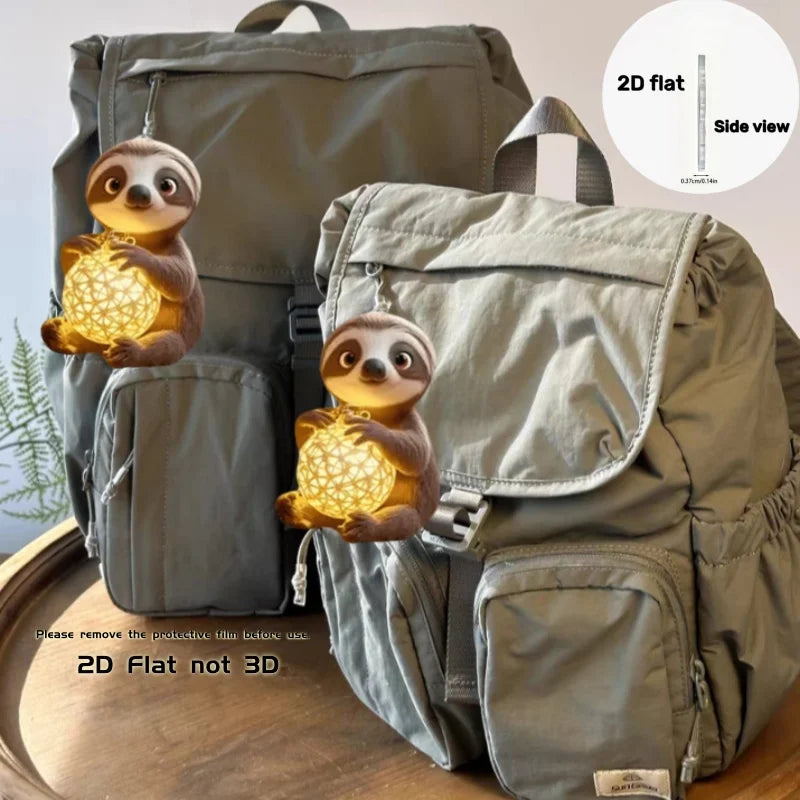 2D Sloth & Orb Keychain