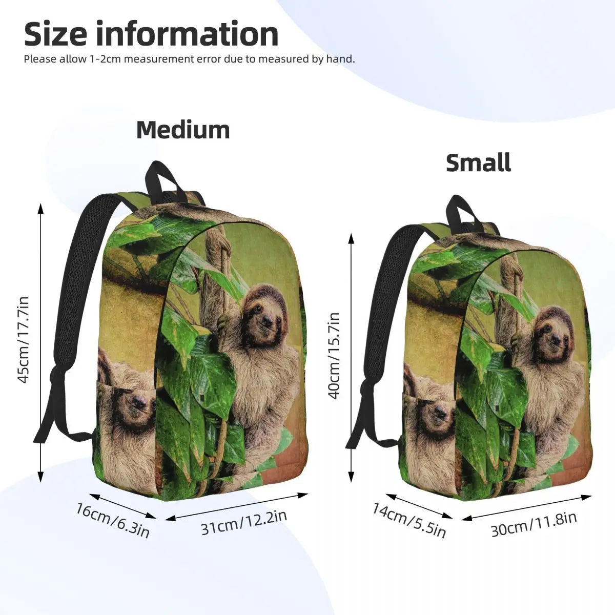 Sloth Jungle Rainforest Costa Rica Backpack