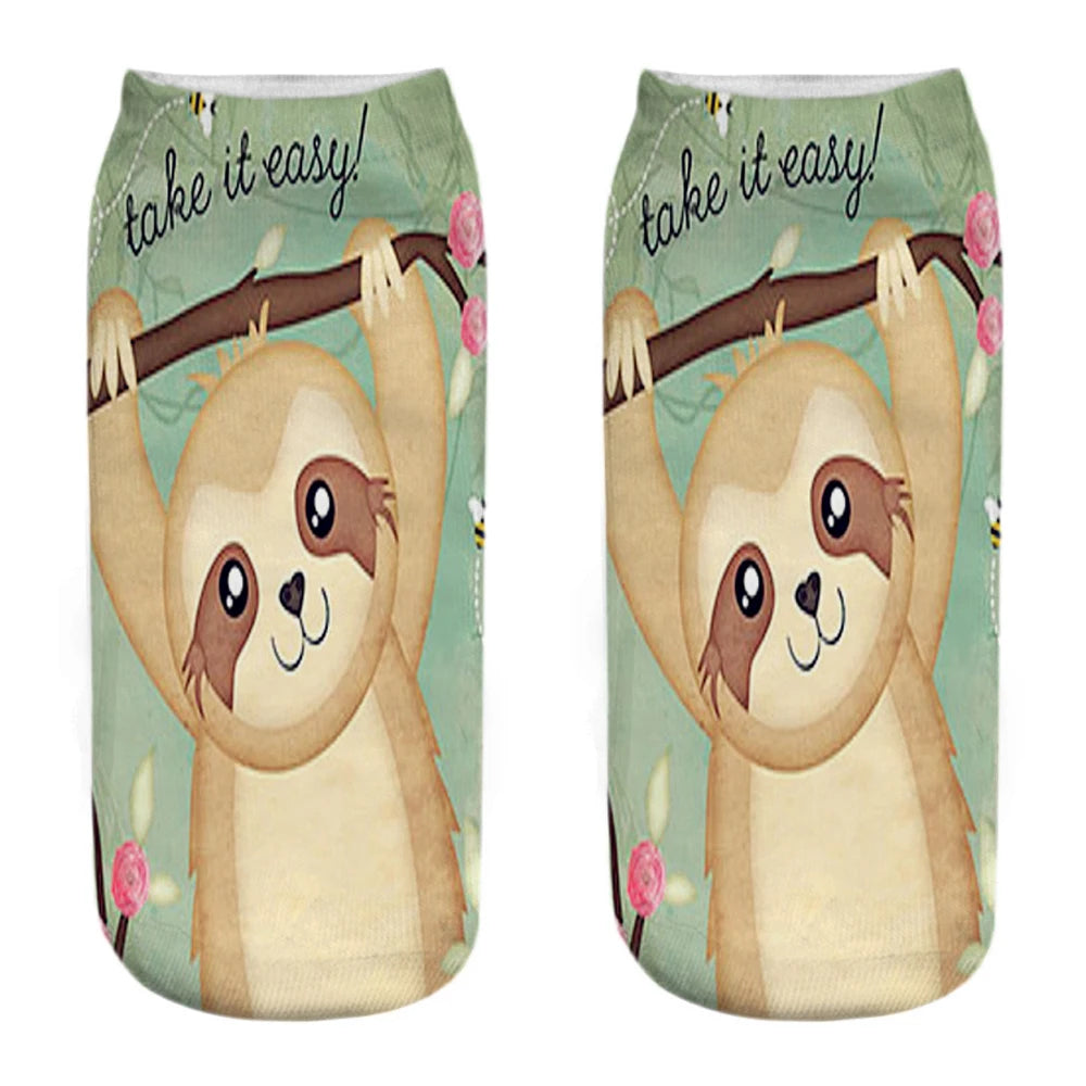 Sloth Short Ankle Socks