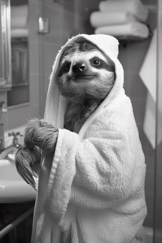 Black & White Sloth Poster