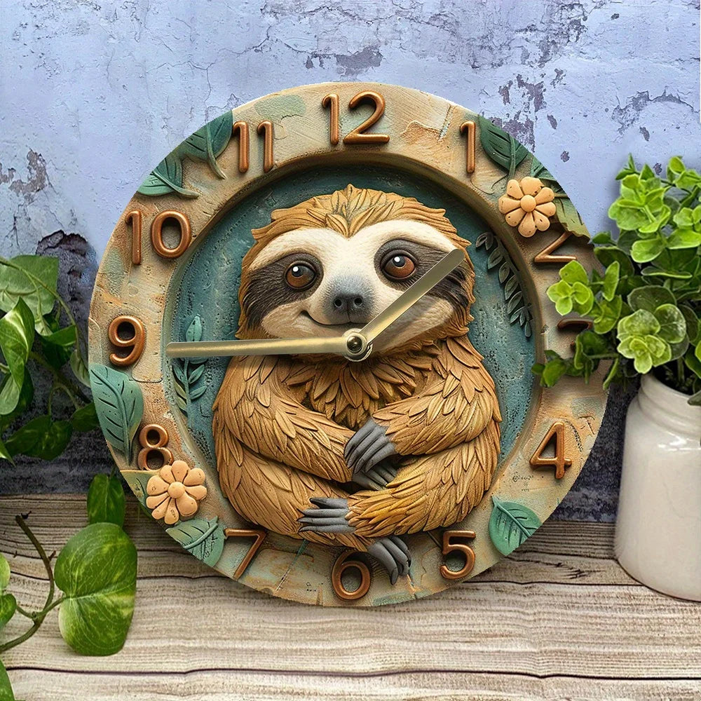 Cute Sloth Wall Clock