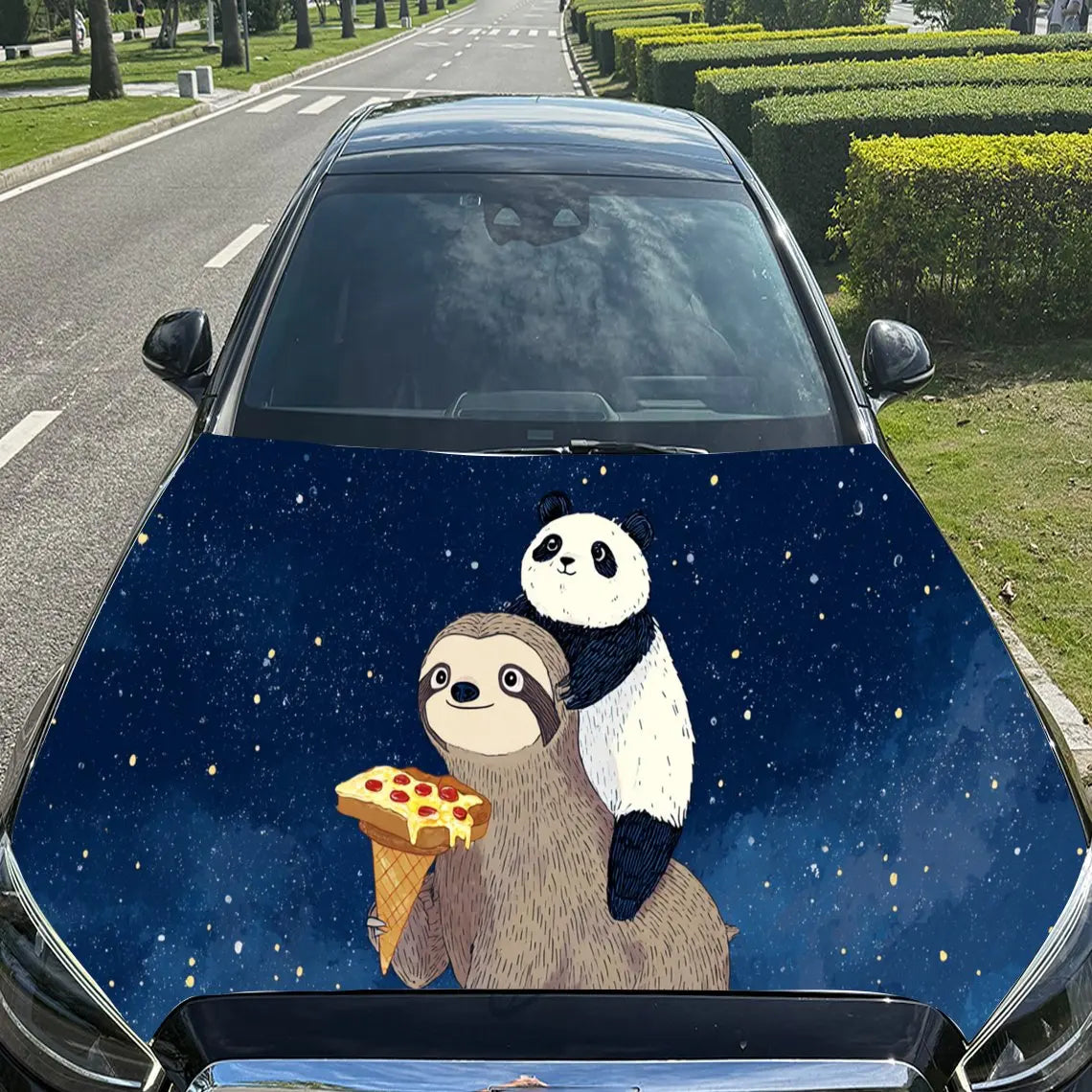 Sloth & Panda Car Hood Stickers