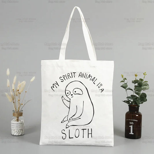 My Spirit Animal Is A Sloth Canvas Tote Bag