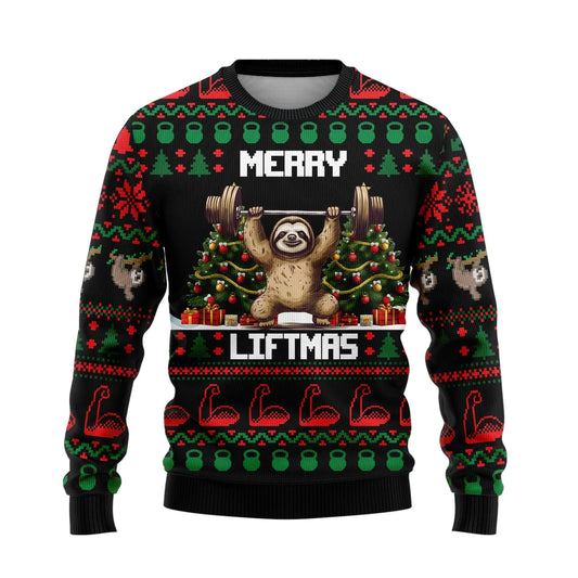 Merry Liftmas Sloth Christmas Sweater