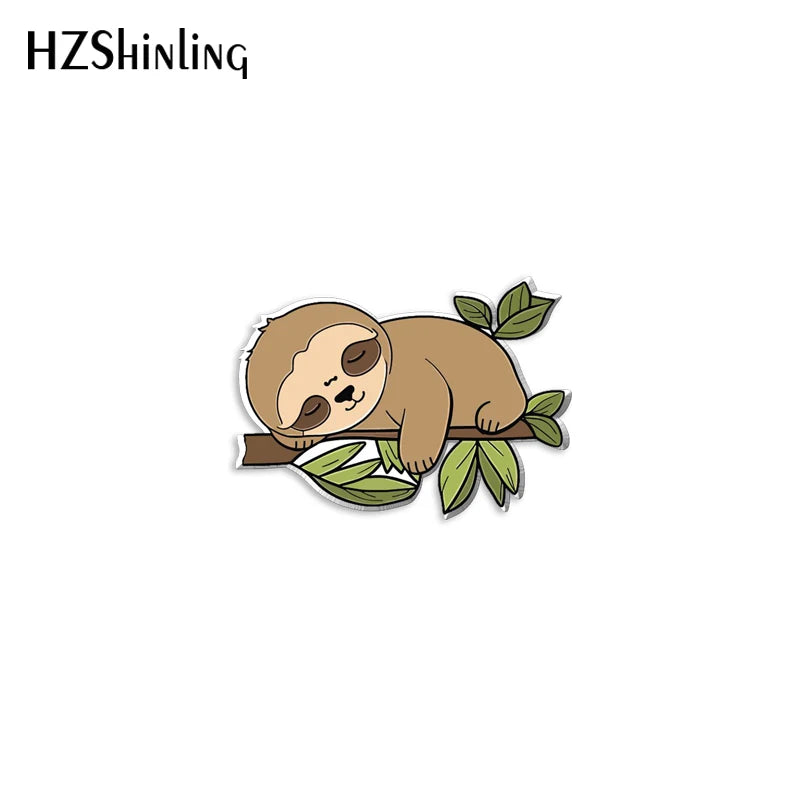 Sloth Acrylic Pin Badge