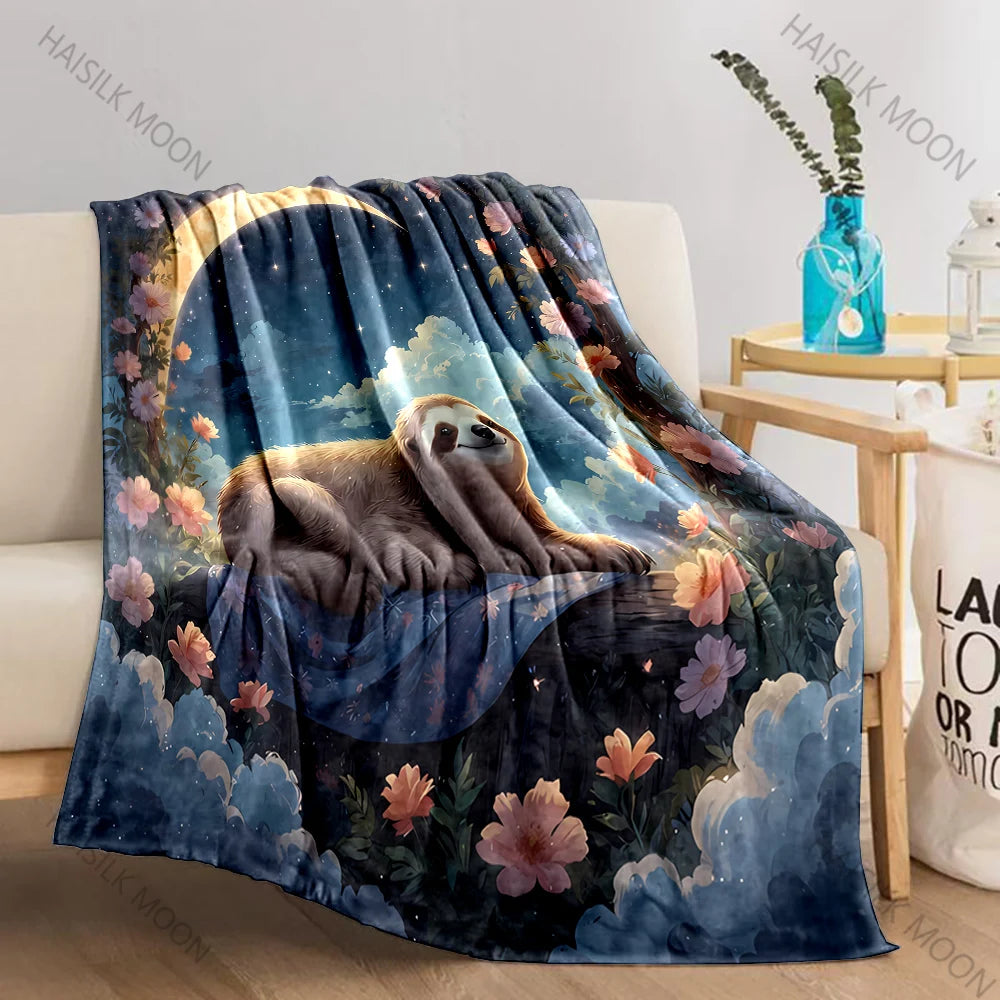 Dreamy Moonlit Sloth Blanket