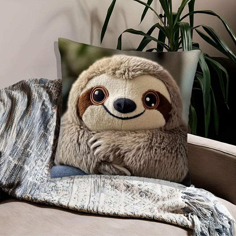 Cute Smiling Sloth Double-Sided Pillow