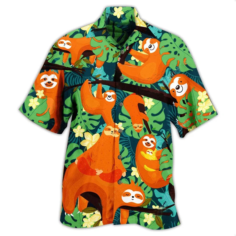 Short Sleeve Sloth Theme Shirt