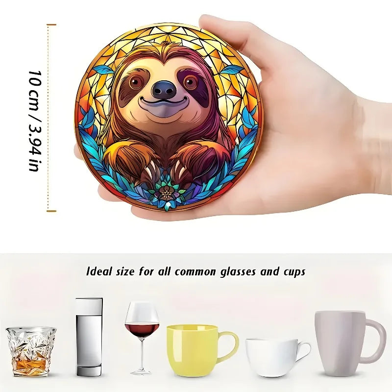 Sloth Wooden Heat-Resistant Coasters